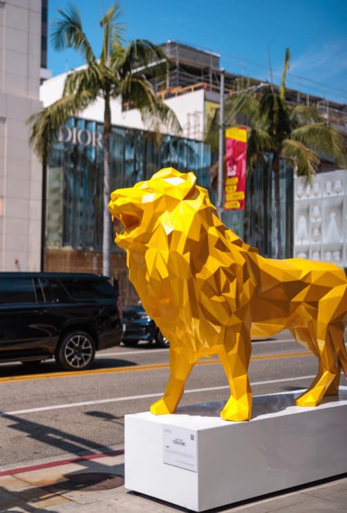 Richard Orlinski, Lion - Jaune TDF Resin