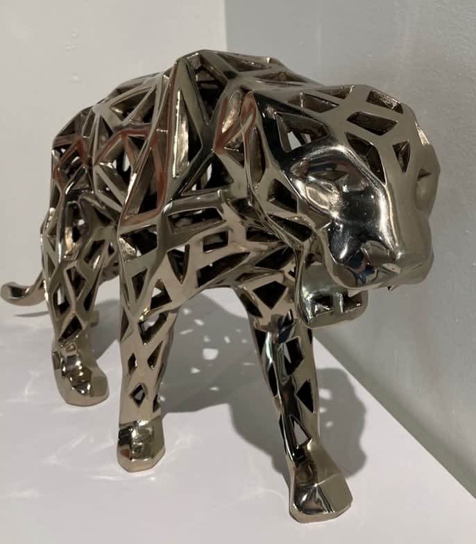 Richard Orlinski, Panthere Dentelle - 80 cm Bronze Blanc 7/8