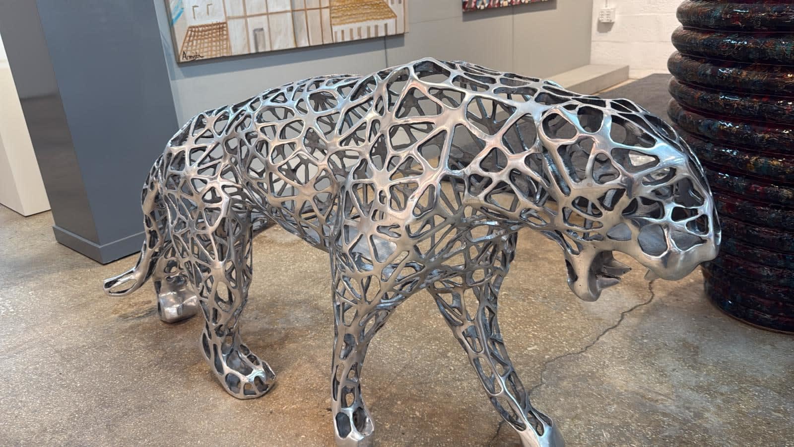 Richard Orlinski, Panther Carved 152cm 3/8