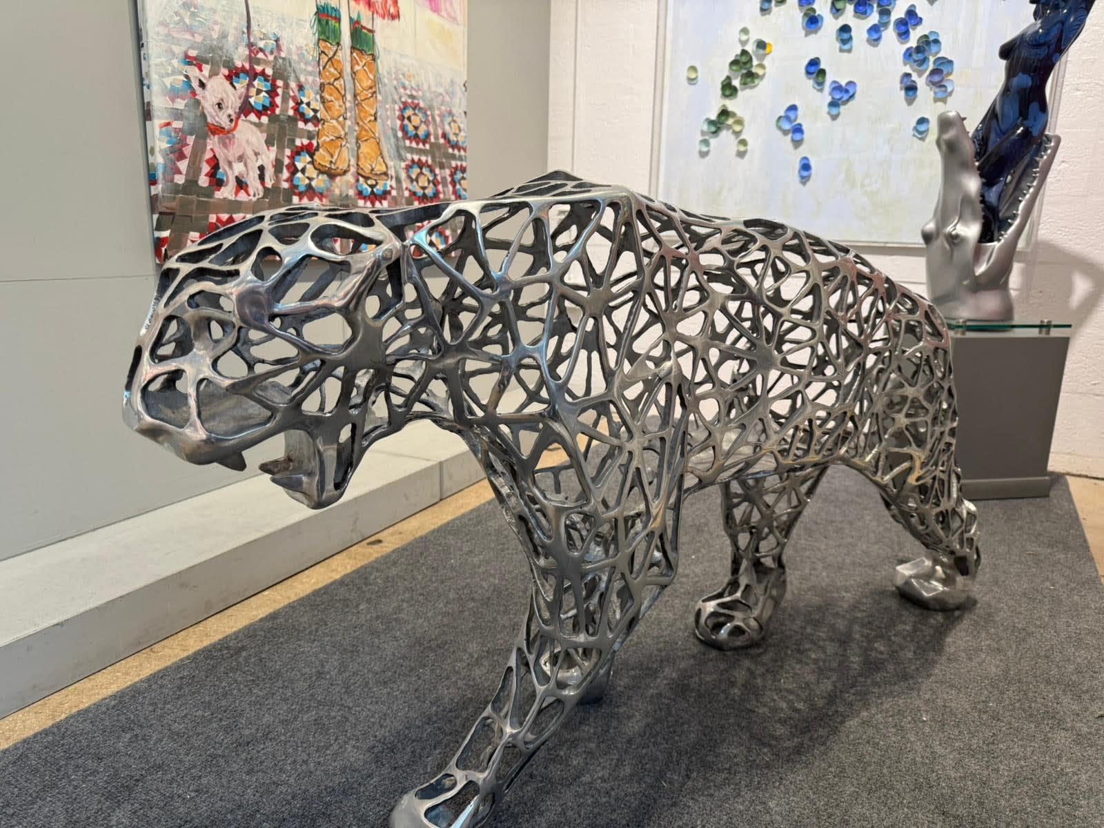 Richard Orlinski, Panther Carved 152cm 3/8