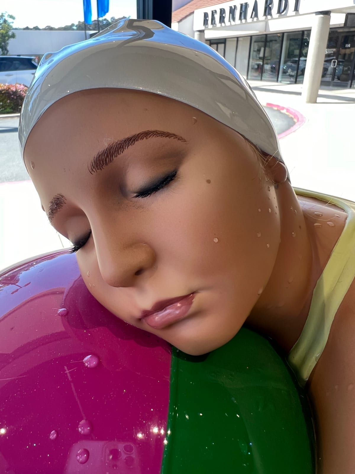 Carole A. Feuerman, Miniature Brooke w/ Beach Ball, 2017-21
