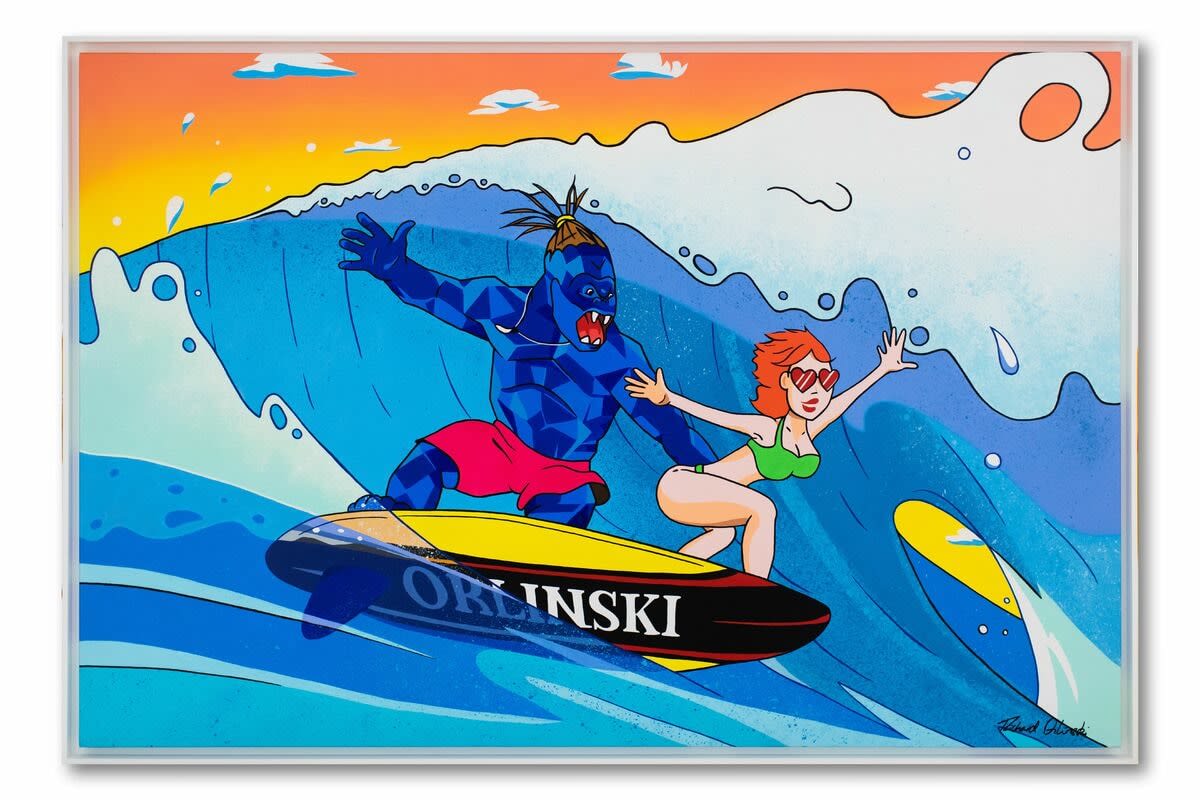 Richard Orlinski, Painting - Kong Surf, 2021