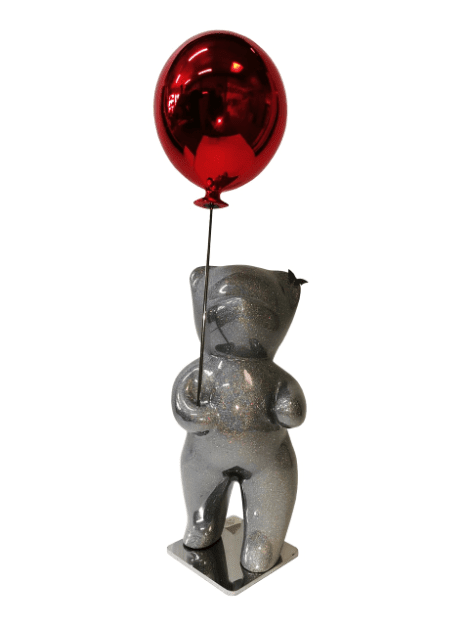 CÉVÉ, Bubbly Silver Glitter Balloon Red - 5/8