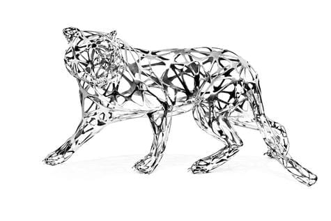 Richard Orlinski, Tiger Stainless Steel 6/8 - 130 cm