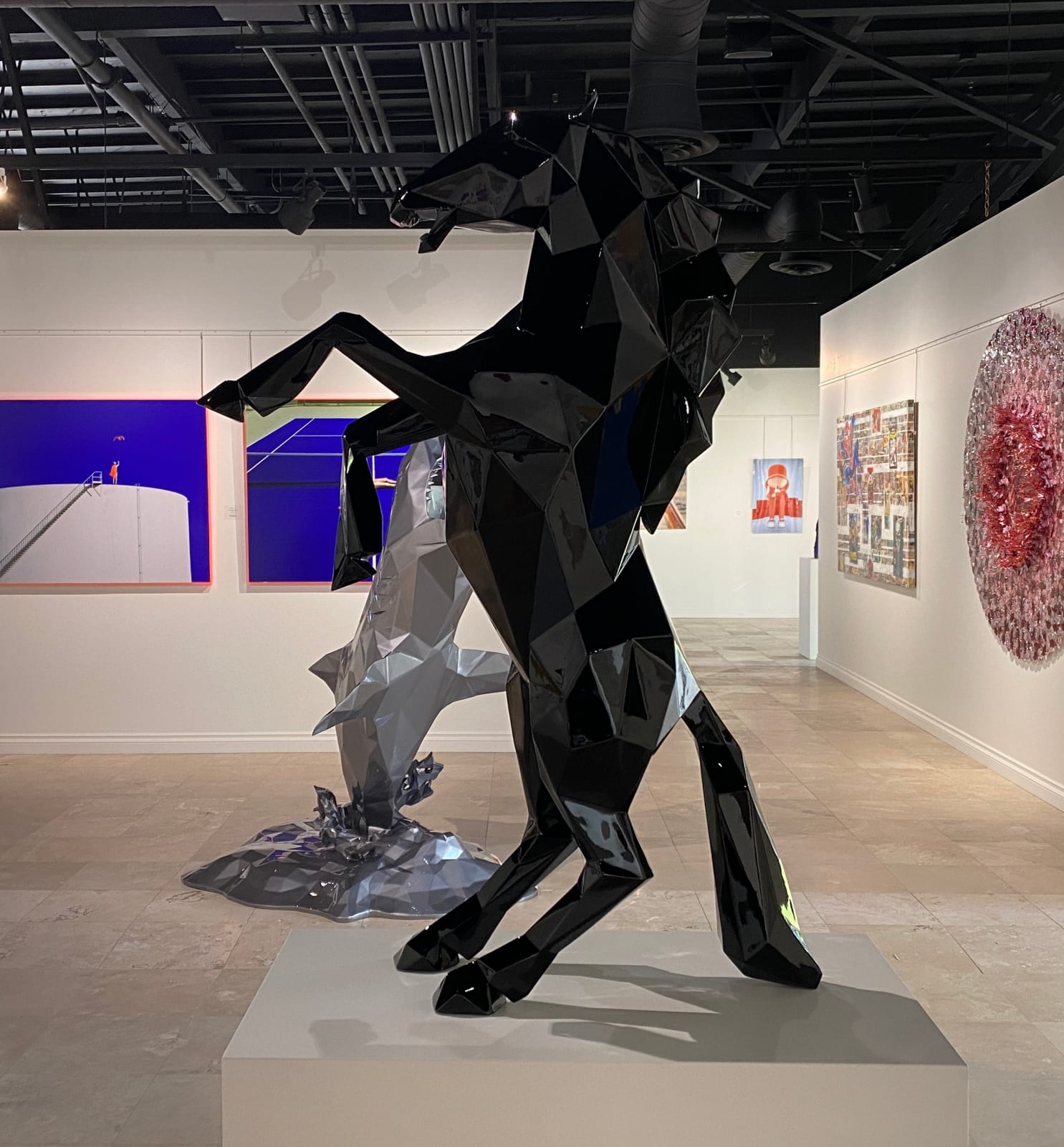 Richard Orlinski, Prancing Horse - 110 cm Noir Brillant 8/8