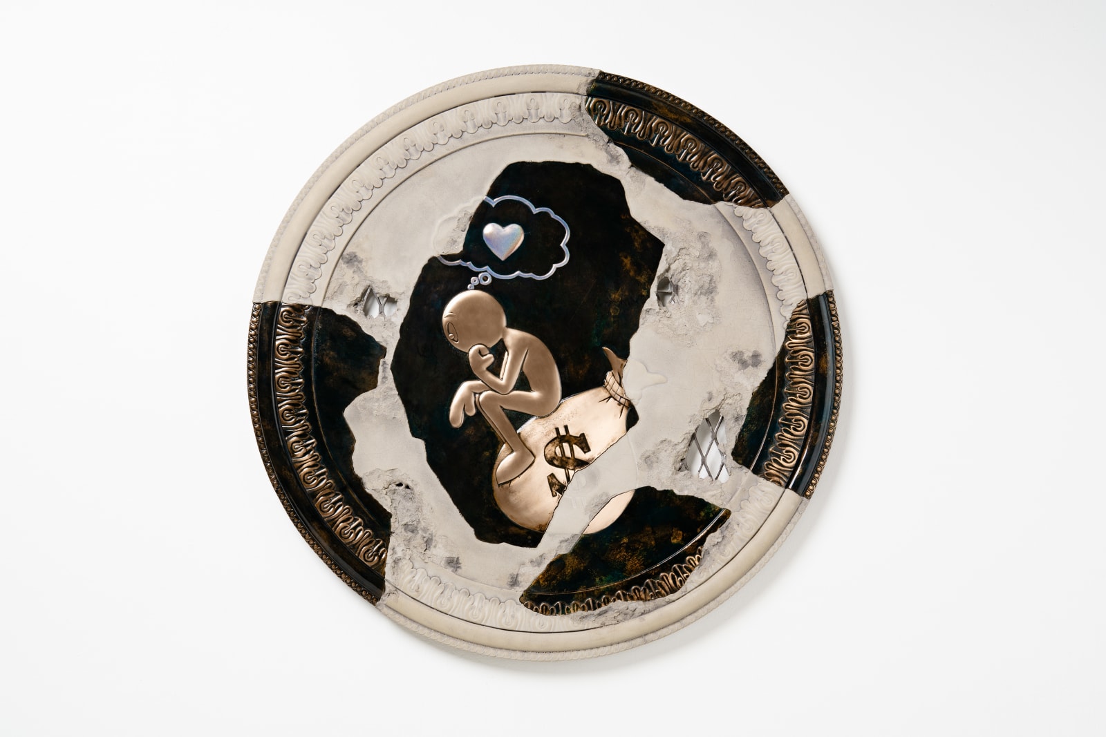 Kaï, The Thinker - Circle - Cement Plaque