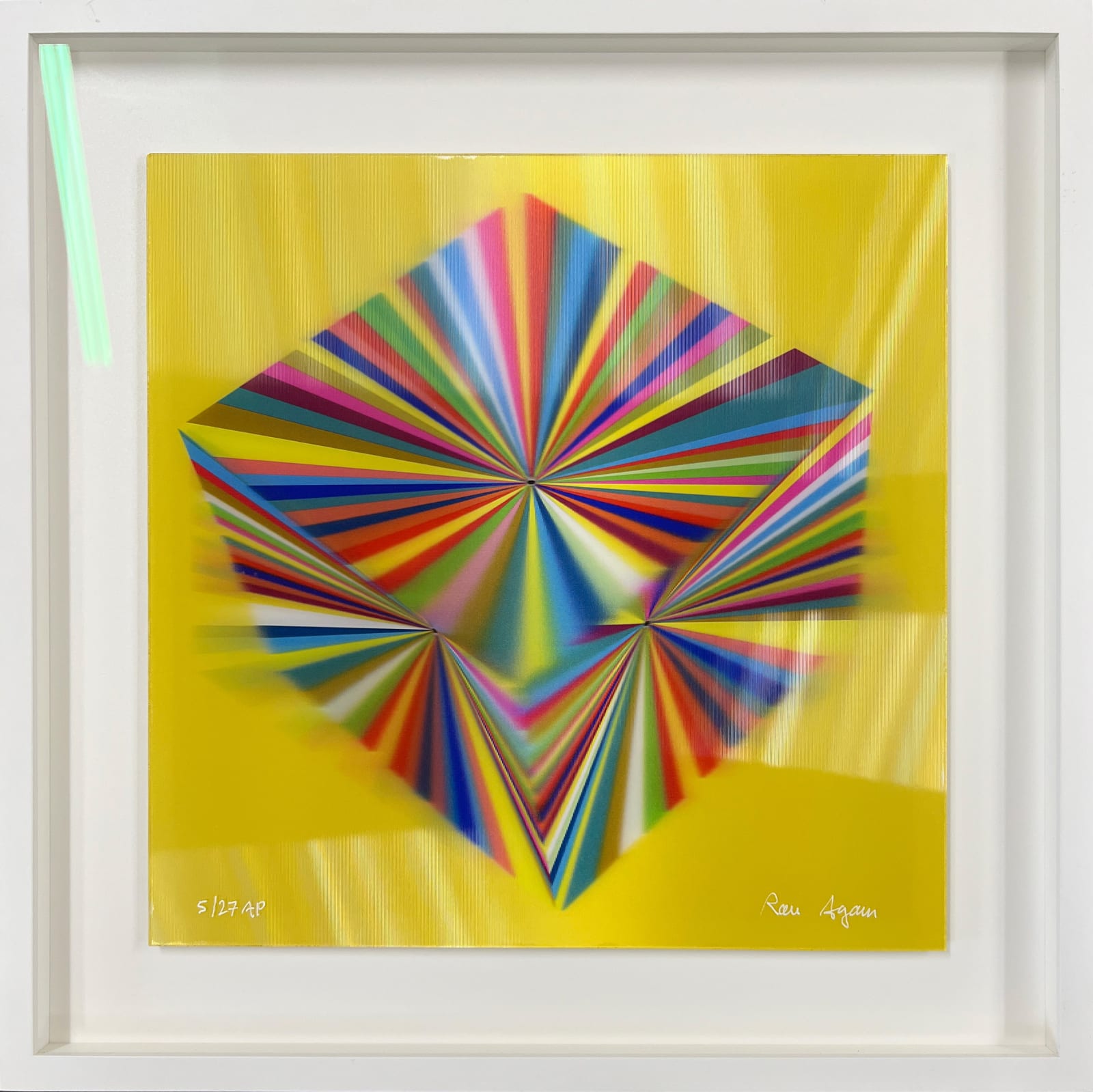 Ron Agam, Yellow Cube 3 - AP 5/27, 2022