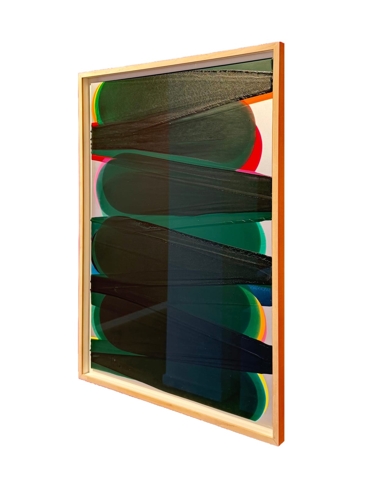 Rainer Splitt, Pouring on Aluminum Paper (Green), 2024