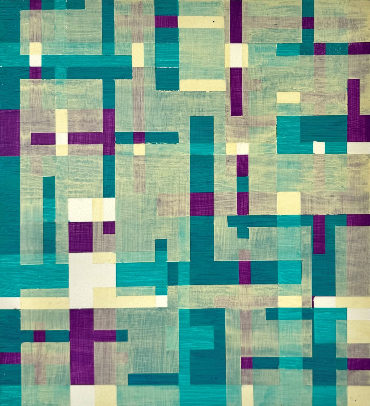 Beat Zoderer, Kubistisches Aquarell (Purple), 2024