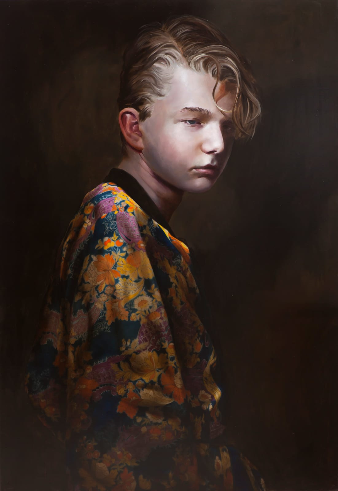 Markus Åkesson, Sleepwalker (boy with a floral kimono), 2018