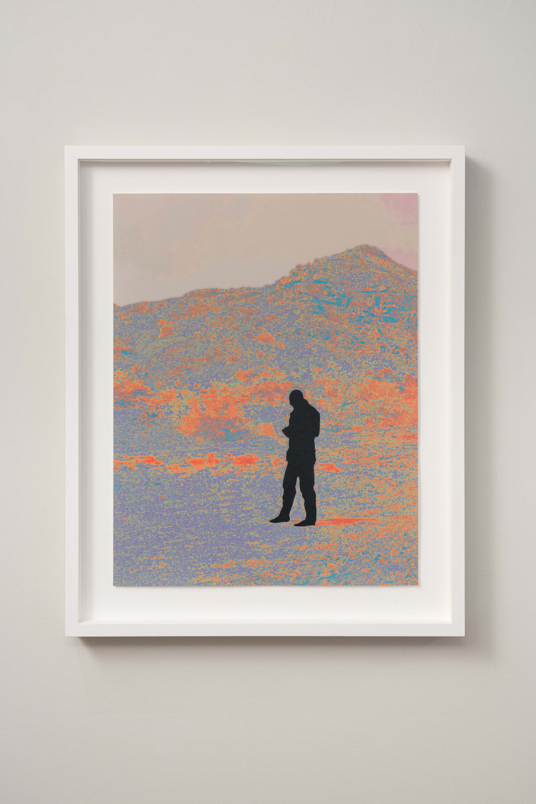 John Brinton Hogan, Camper Examining Electronic Device (black glitter flocking), 2023