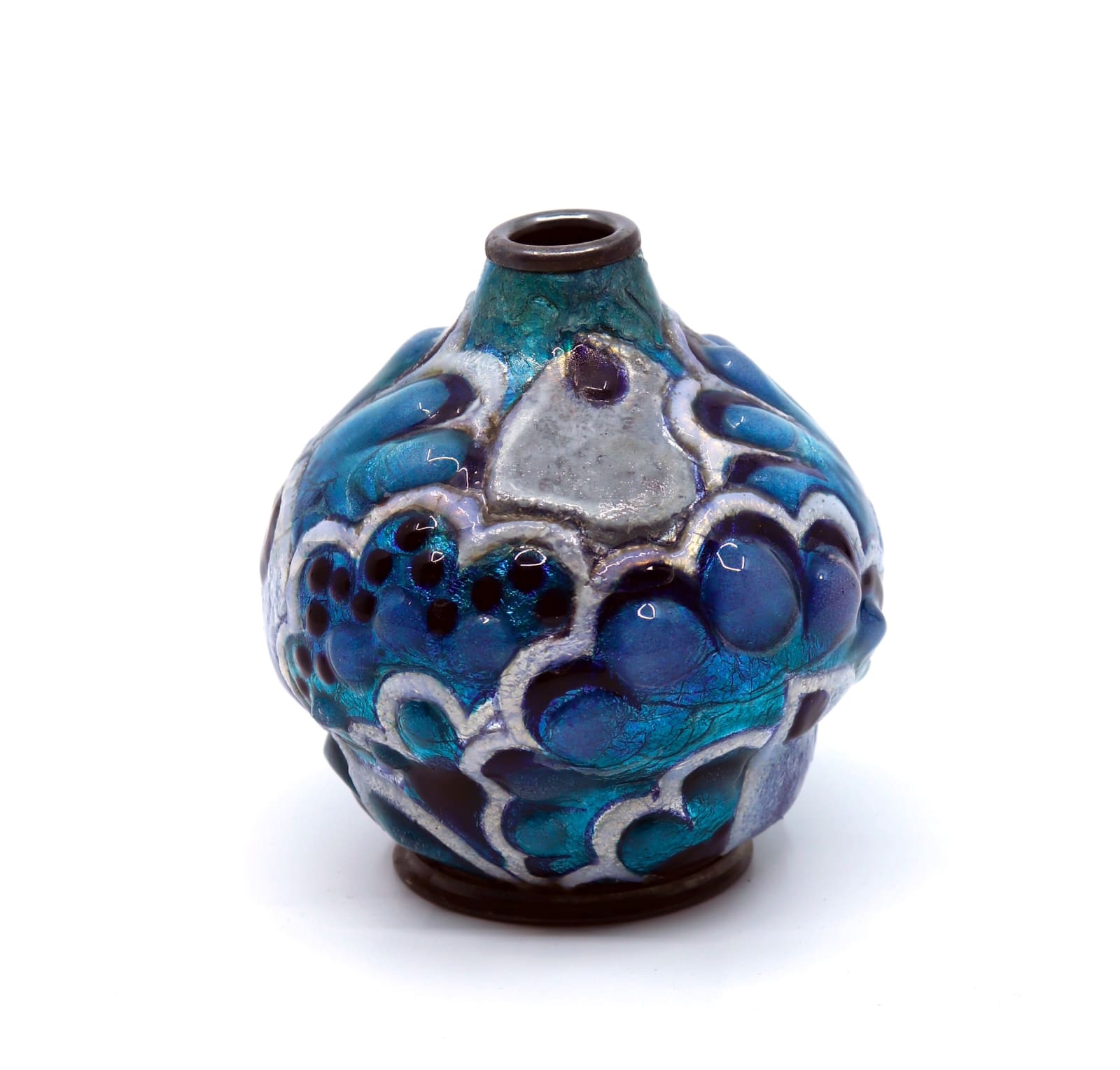 Camille Faure, Art Deco Enamel Vase, 1928