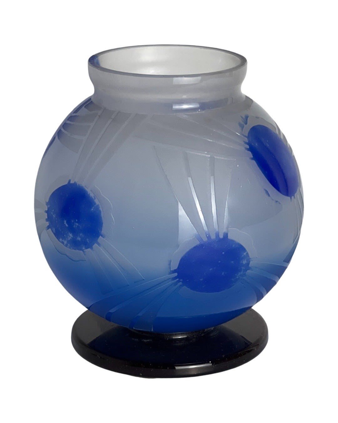 Le Verre Francais, Art Deco Sunburst Vase, 1930