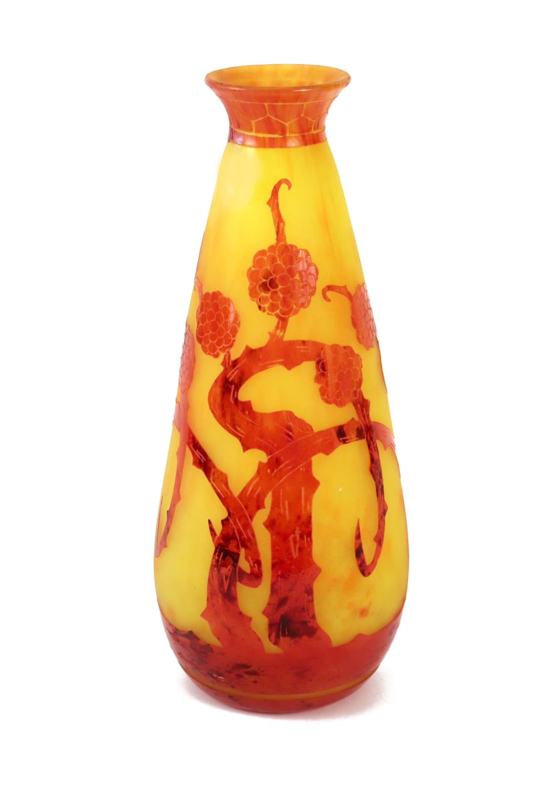 Le Verre Francais, Muriers Rouge Vase, 1920