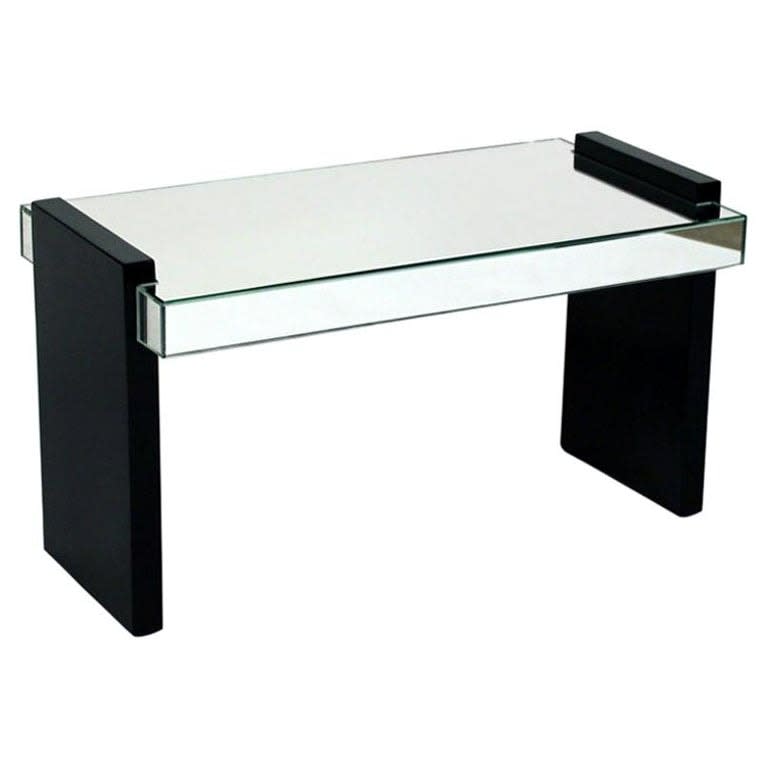 Jacques Adnet, Art Deco Mirror Sidetable, circa 1935