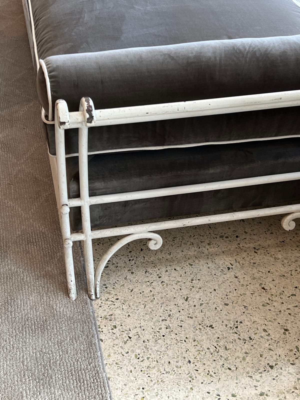 René Drouet, Wrought Iron Daybed/Chaise Lounge, circa 1940