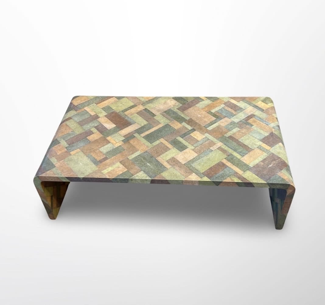 TRAVAIL ART DÉCO, Galuchat/Shagreen Waterfall Coffee Table, 1960