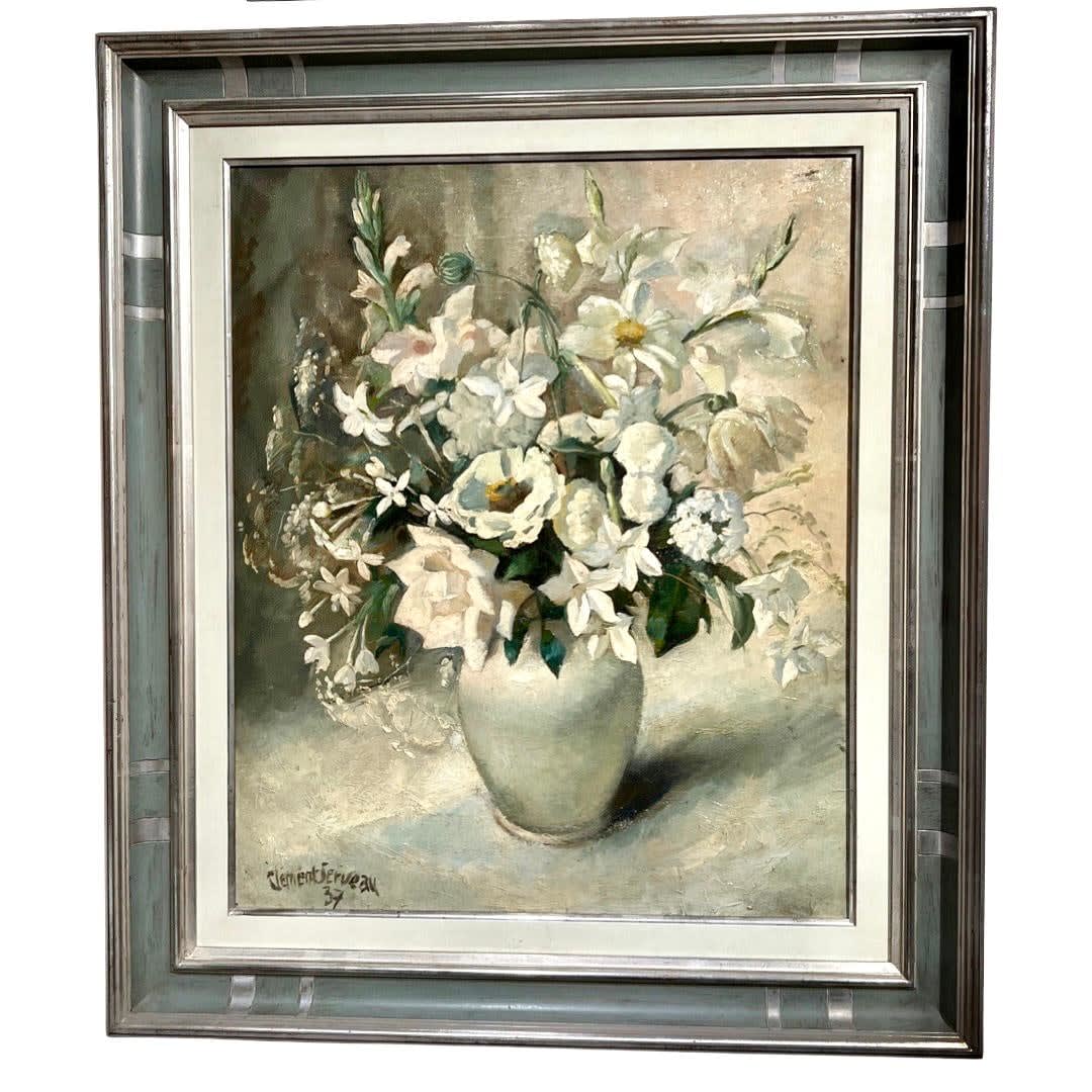 Clement Serveau, White Flowers Bouquet, 1937