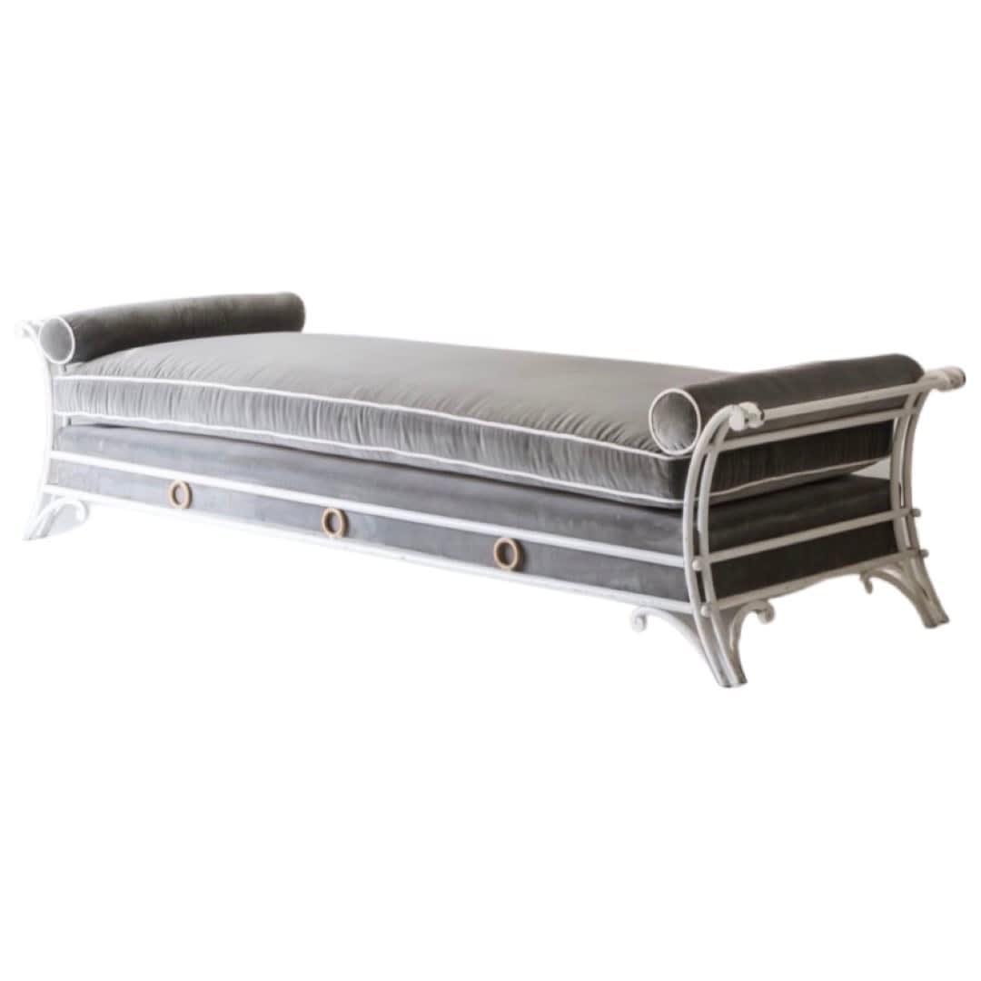 René Drouet, Wrought Iron Daybed/Chaise Lounge, circa 1940