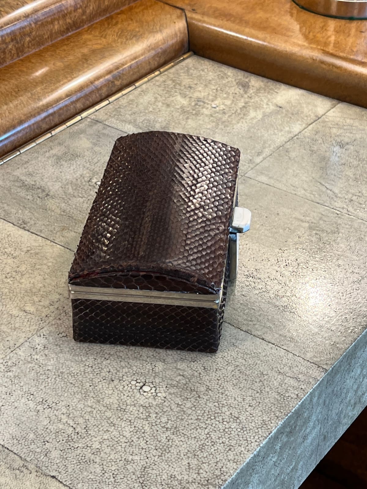 TRAVAIL ART DÉCO, Snake Skin Box, circa 1940
