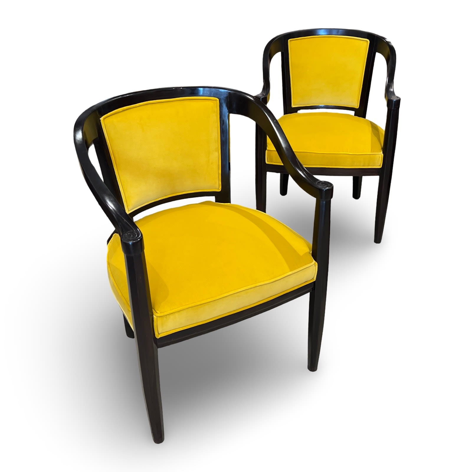 Rene Prou, Pair of Lounge Chairs, 1924