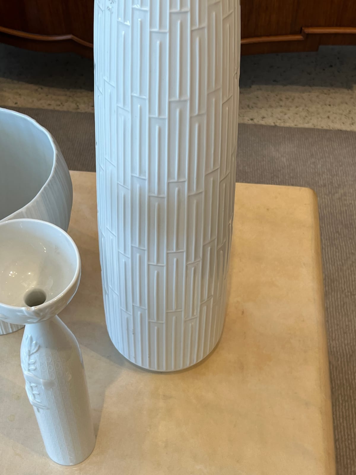Meissen, Large Geometric Porcelain Vase, circa 1960