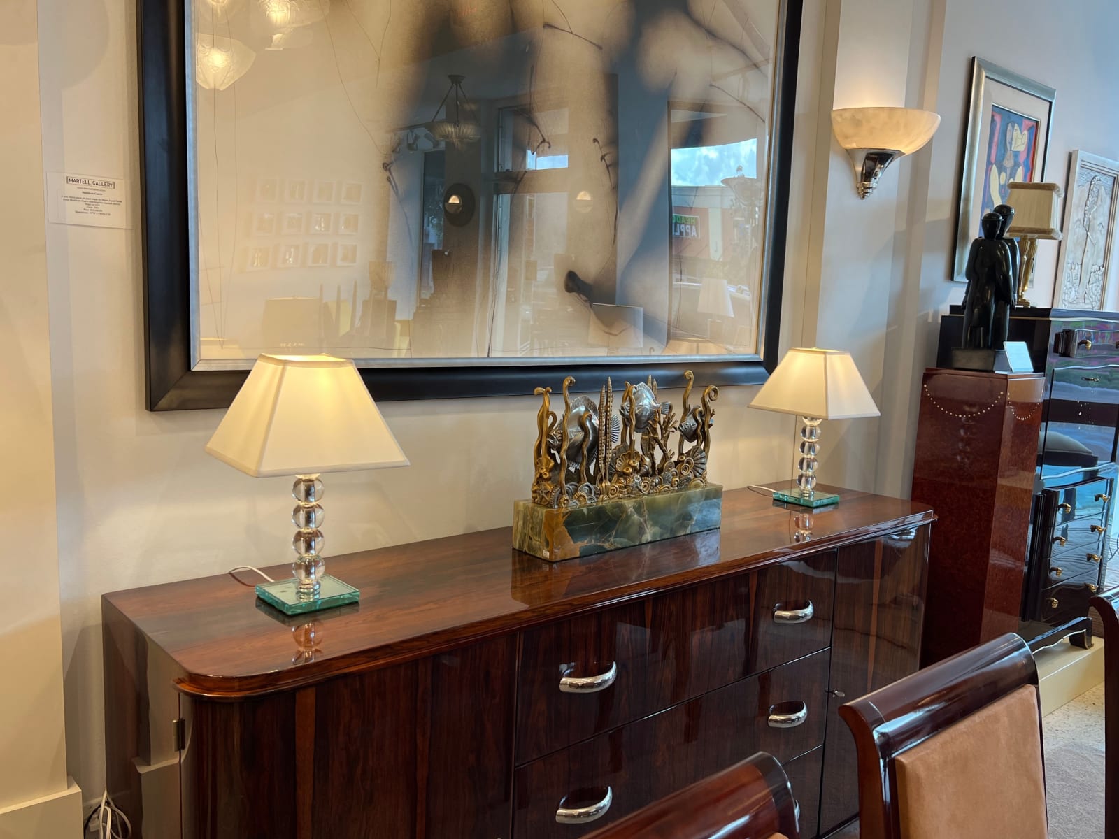 Jacques Adnet, Pair of Glass Table Lamps, 1930