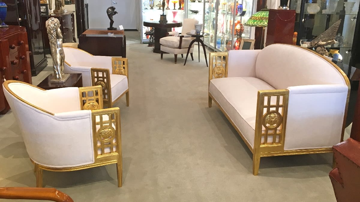 Paul Follot, Art Deco Gilded Salon Canapé (sofa), 1922