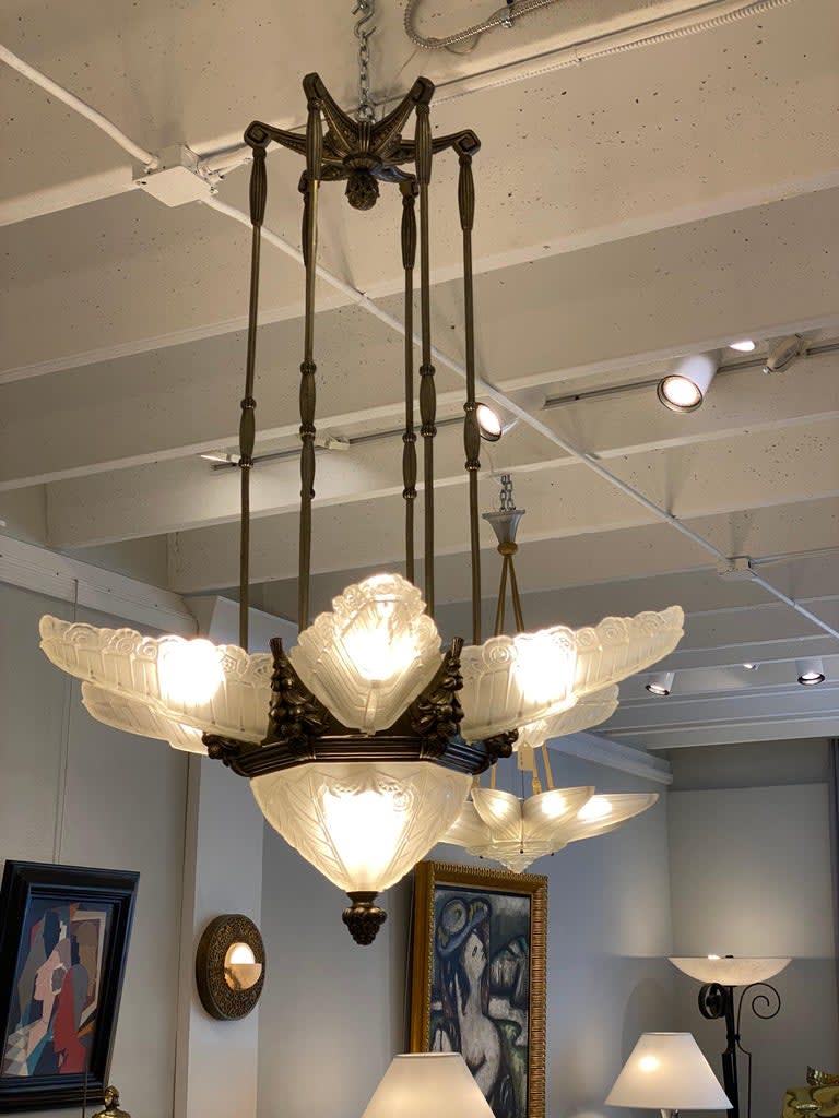 Ernest-Marius Sabino, Art Deco Chandelier, 1925