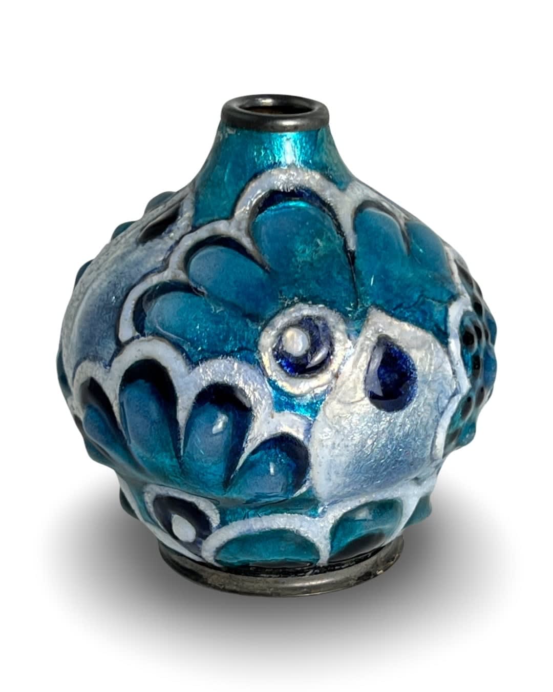 Camille Faure, Art Deco Enamel Vase, 1928
