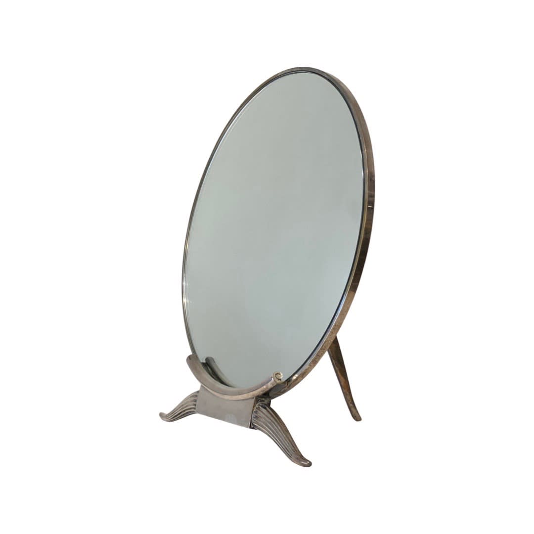 Jacques Emile Ruhlmann, Silvered-Bronze Antilope Mirror, 1925