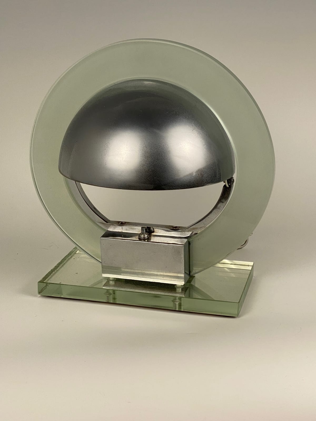 Jacques Adnet, Art Deco Glass Table Lamp, 1930