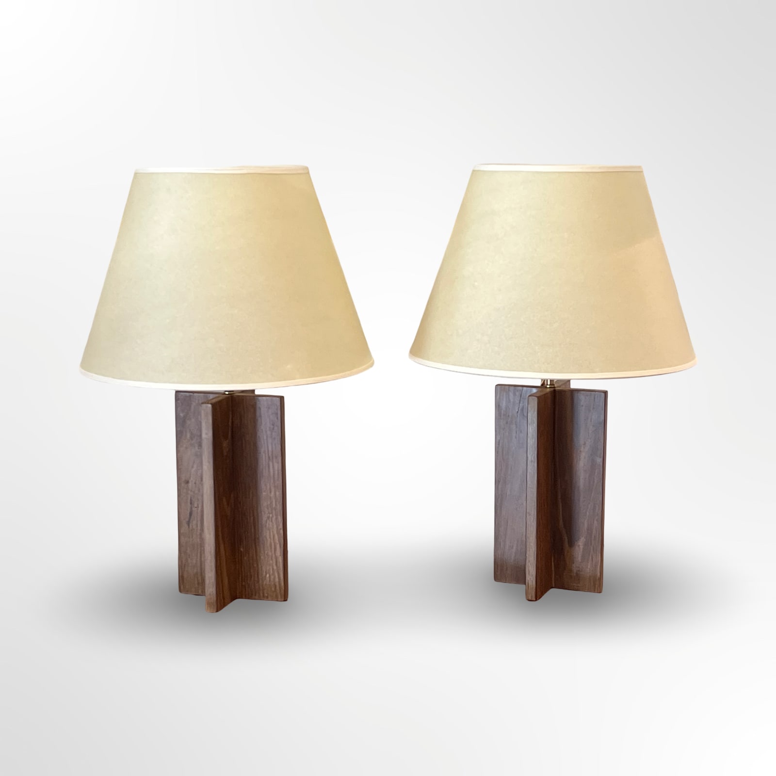 in the Style of Jean Michel Frank, Pair of Crossier Table Lamps, 1960