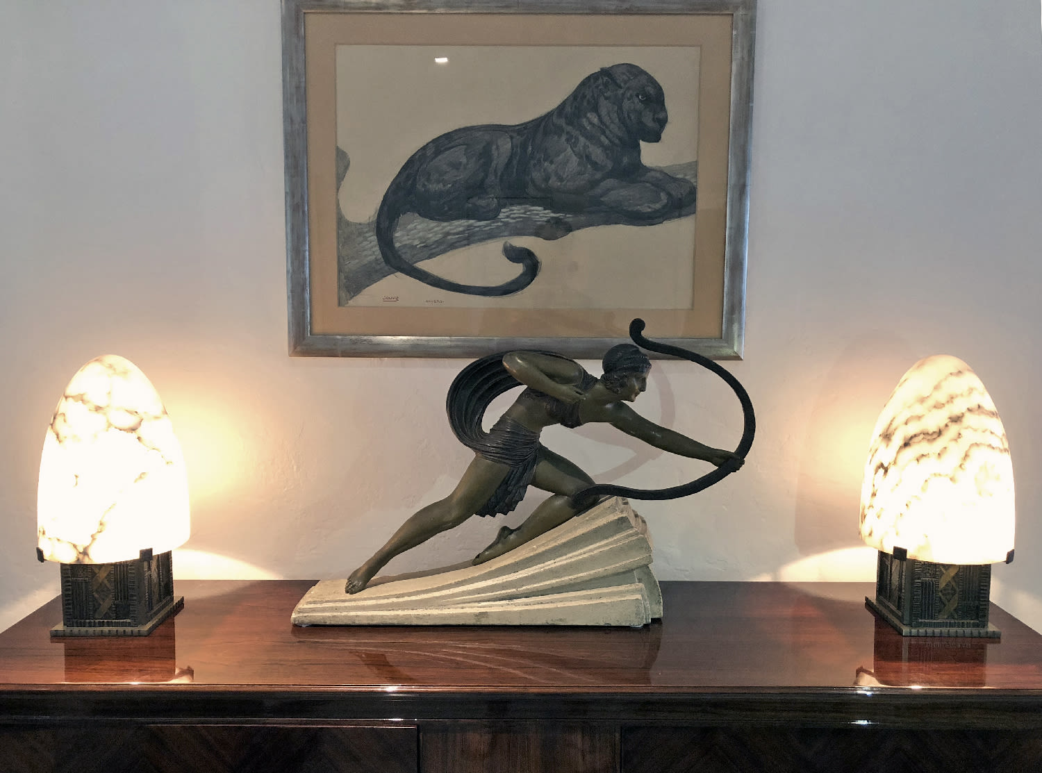 Michel Zadounaisky, Art Deco Bullets Table Lamps, 1930