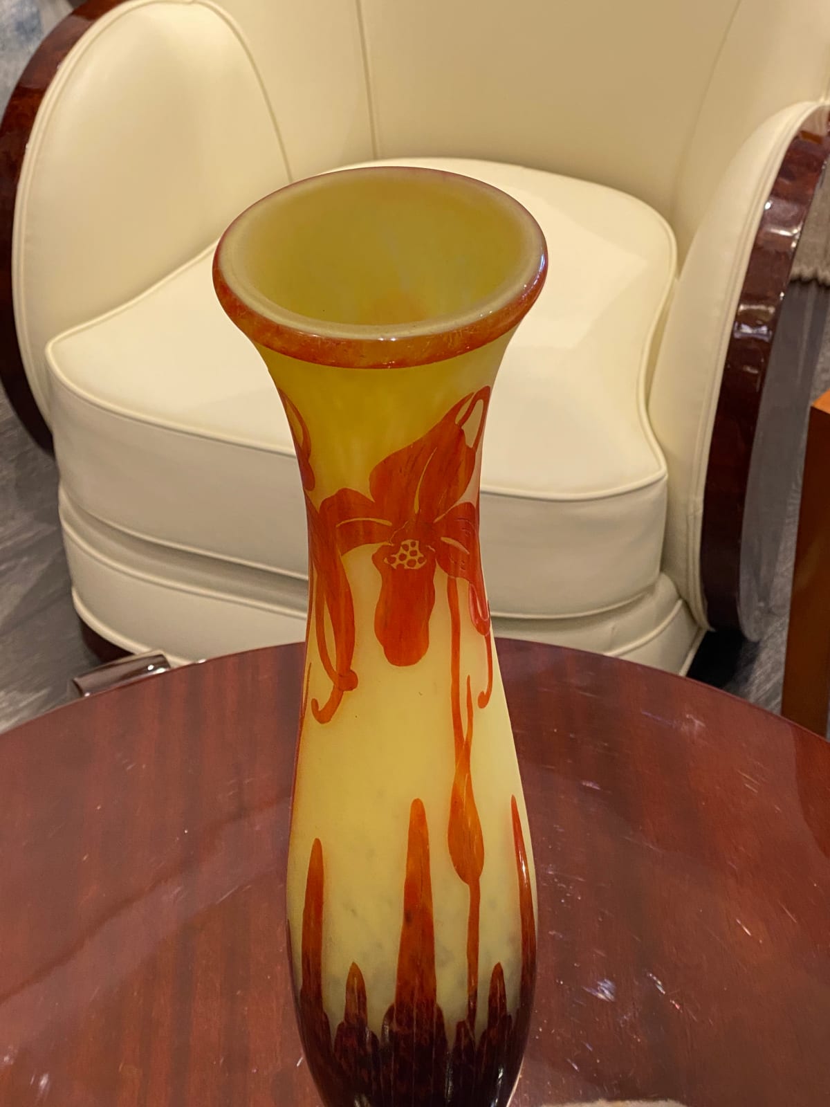 Le Verre Francais, Orchidées Vase, 1926
