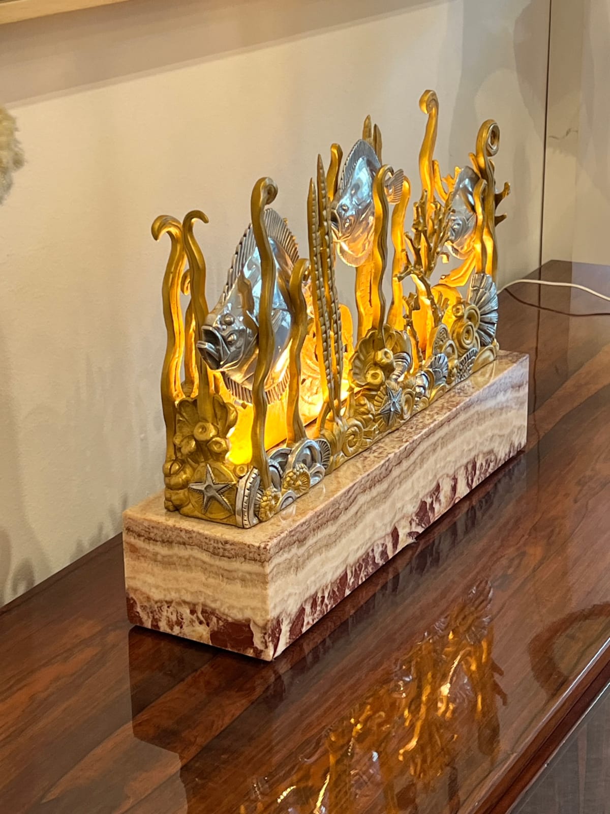 Marcel Bouraine, Turbot Illuminated Sculpture , 1925