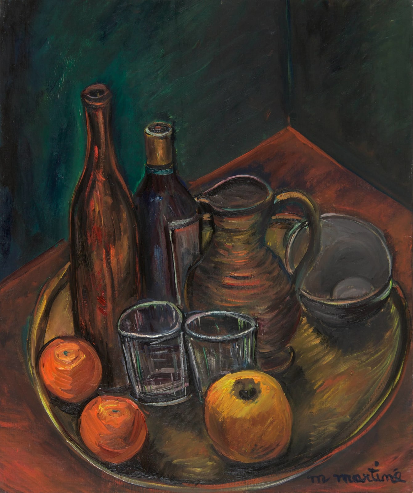 Martine Martine, Nature morte sur plateau rond I, 1983