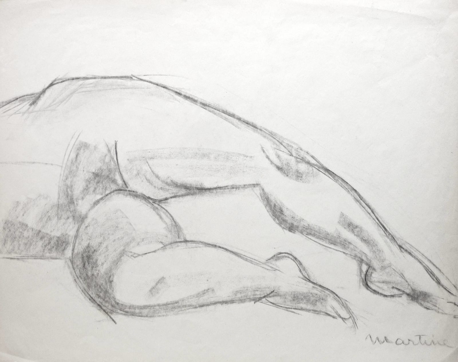 Martine Martine, Nu féminin allongé VII, 1950 ca