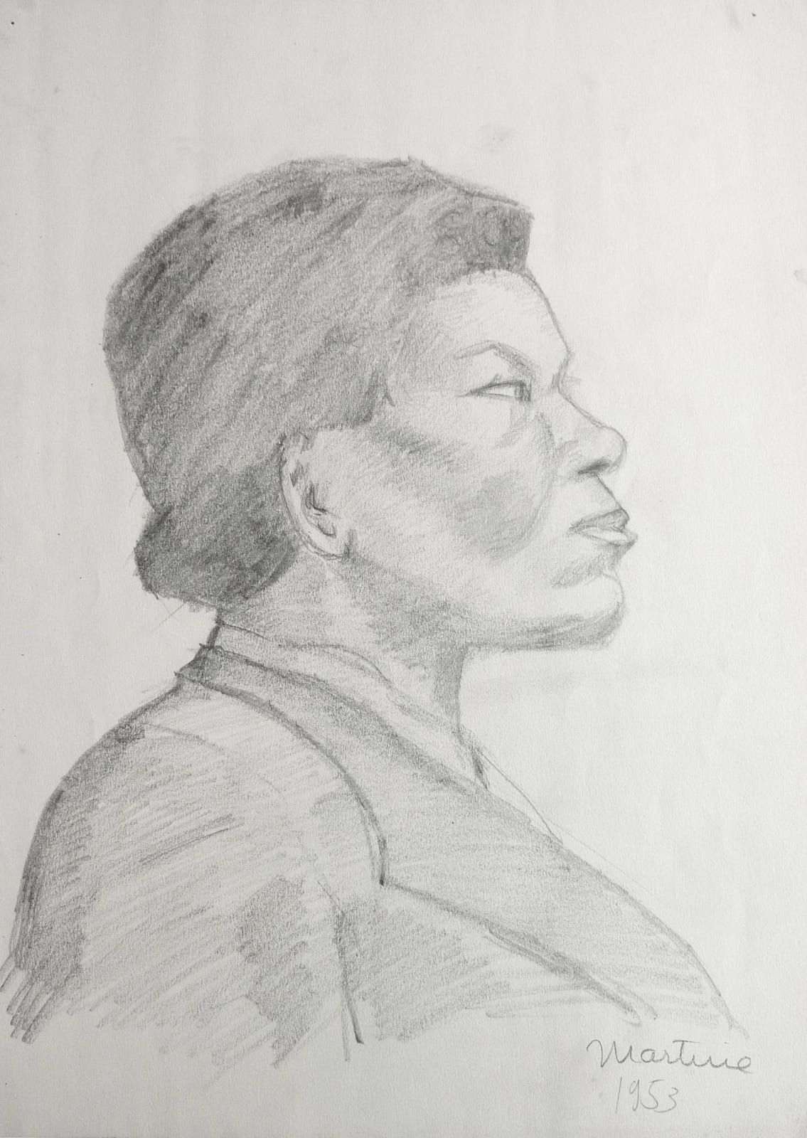 Martine Martine, Buste féminin de profil II, 1953