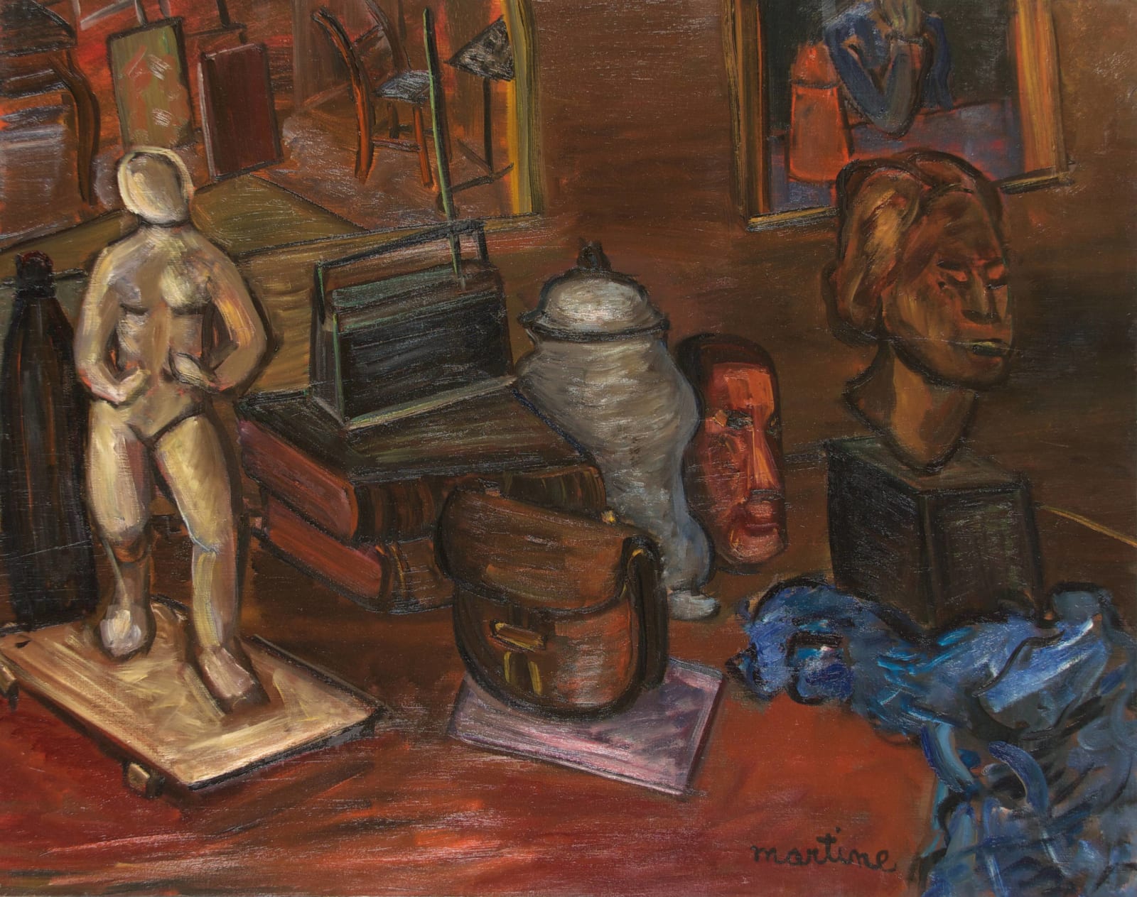 Martine Martine, Nature morte au sac à main et au transistor, 1977