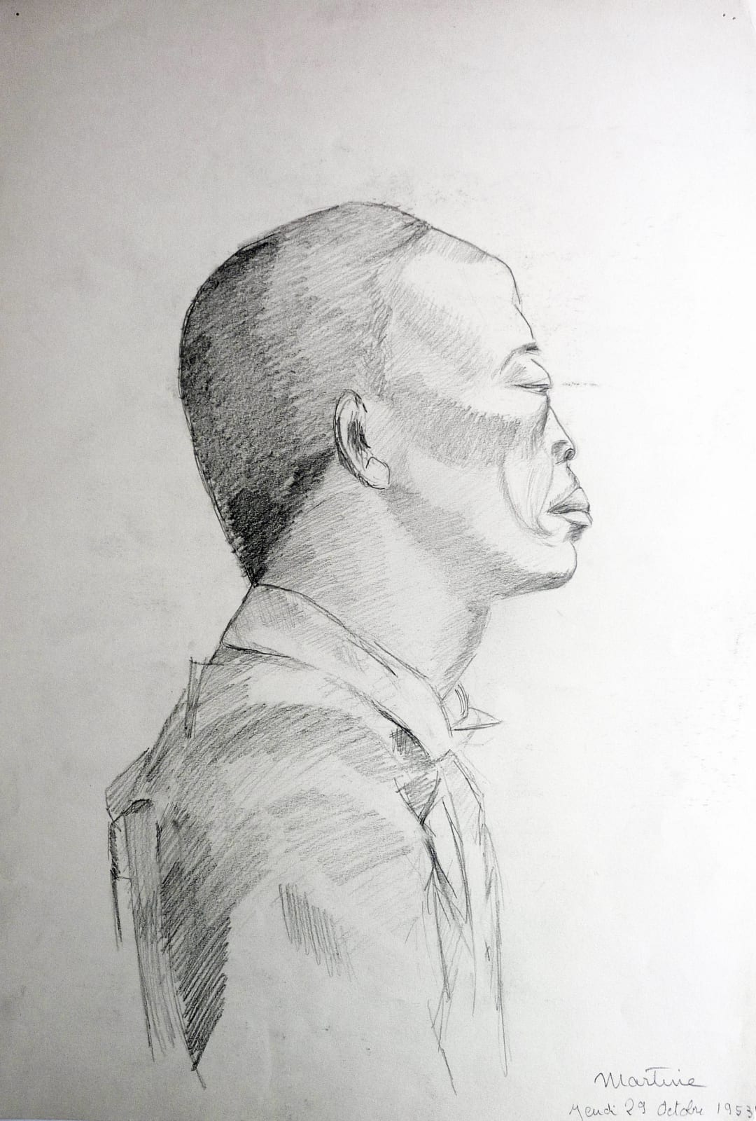 Martine Martine, Buste masculin de profil, 1953