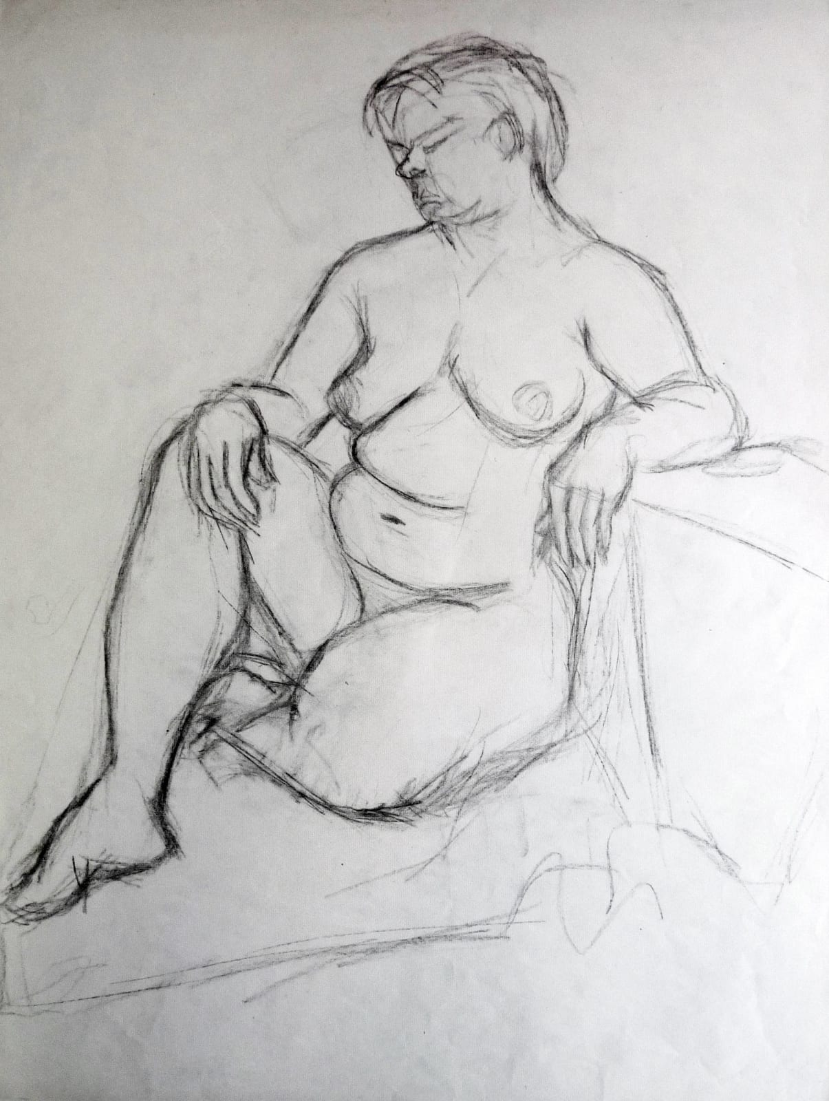 Martine Martine, Nu féminin assis et accoudé III, 1950 ca