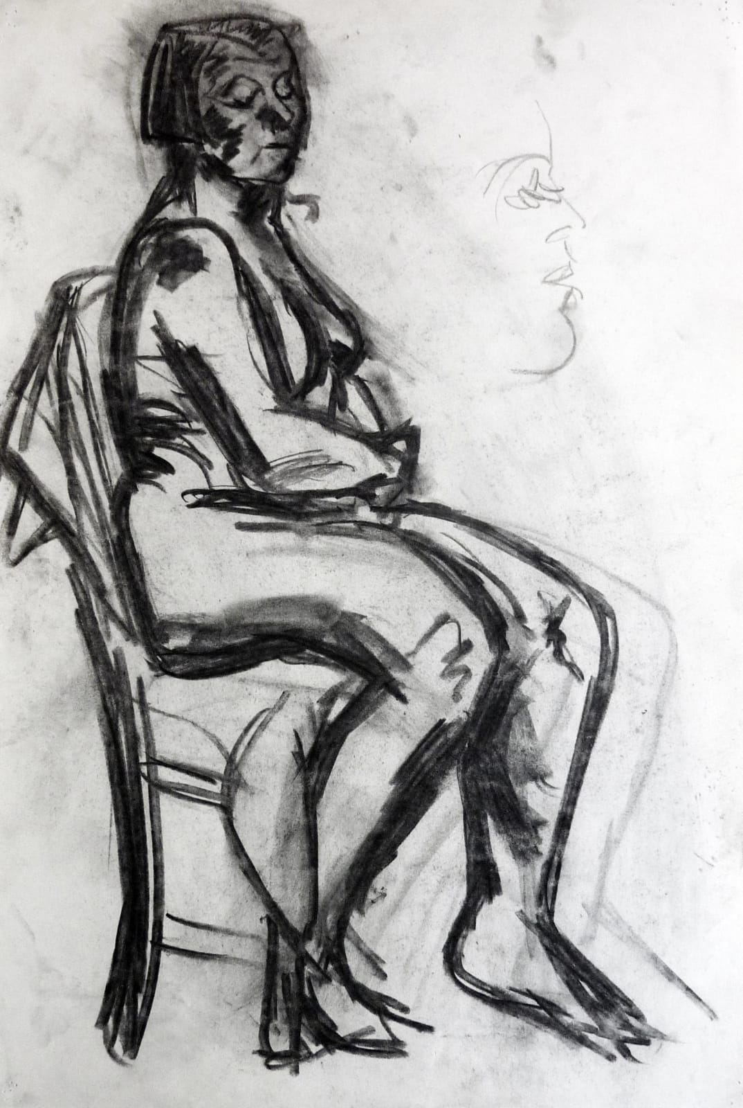 Martine Martine, Nu féminin assis XXIII, 1950 ca