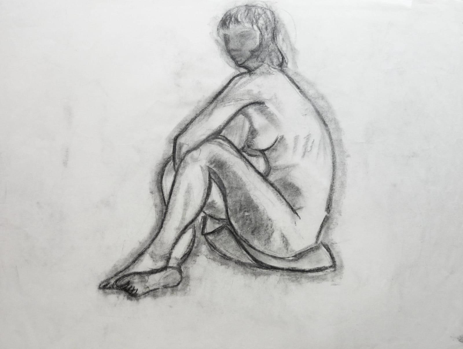 Martine Martine, Nu assis de profil, 1950