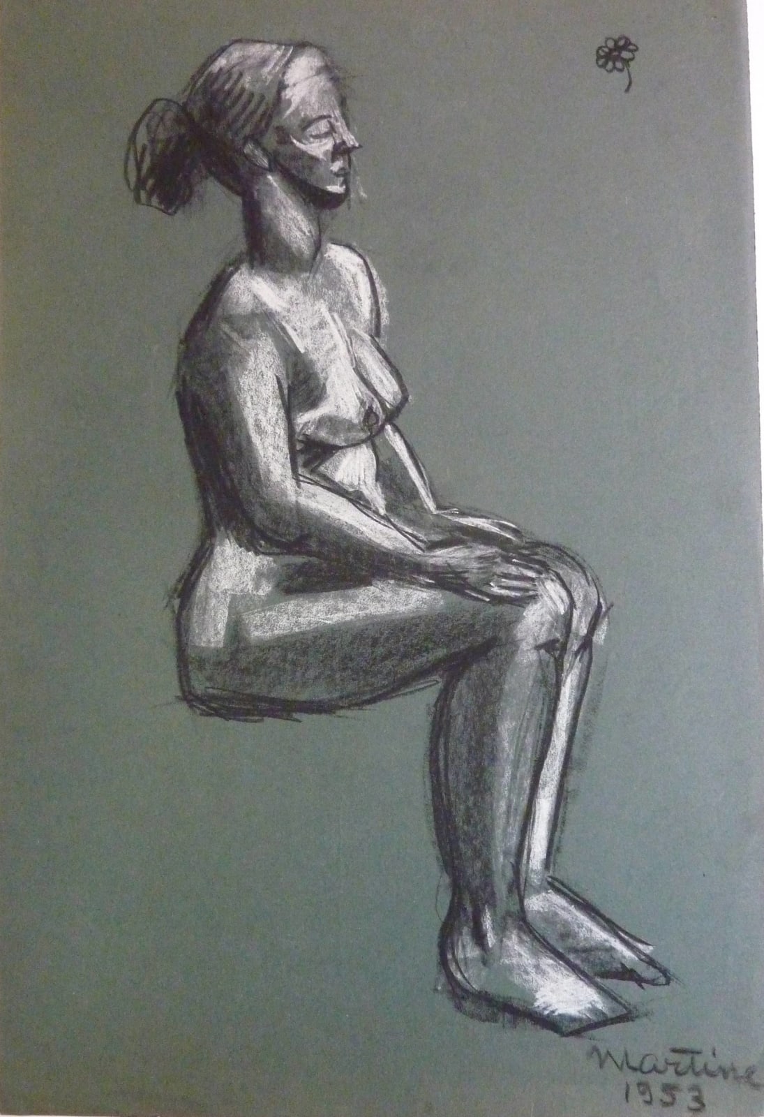 Martine Martine, Nu féminin assis LX, 1953