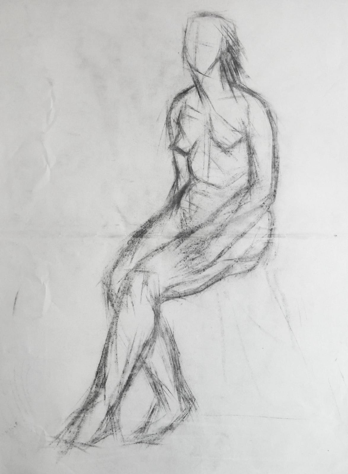 Martine Martine, Nu féminin assis XXXV, 1950 ca