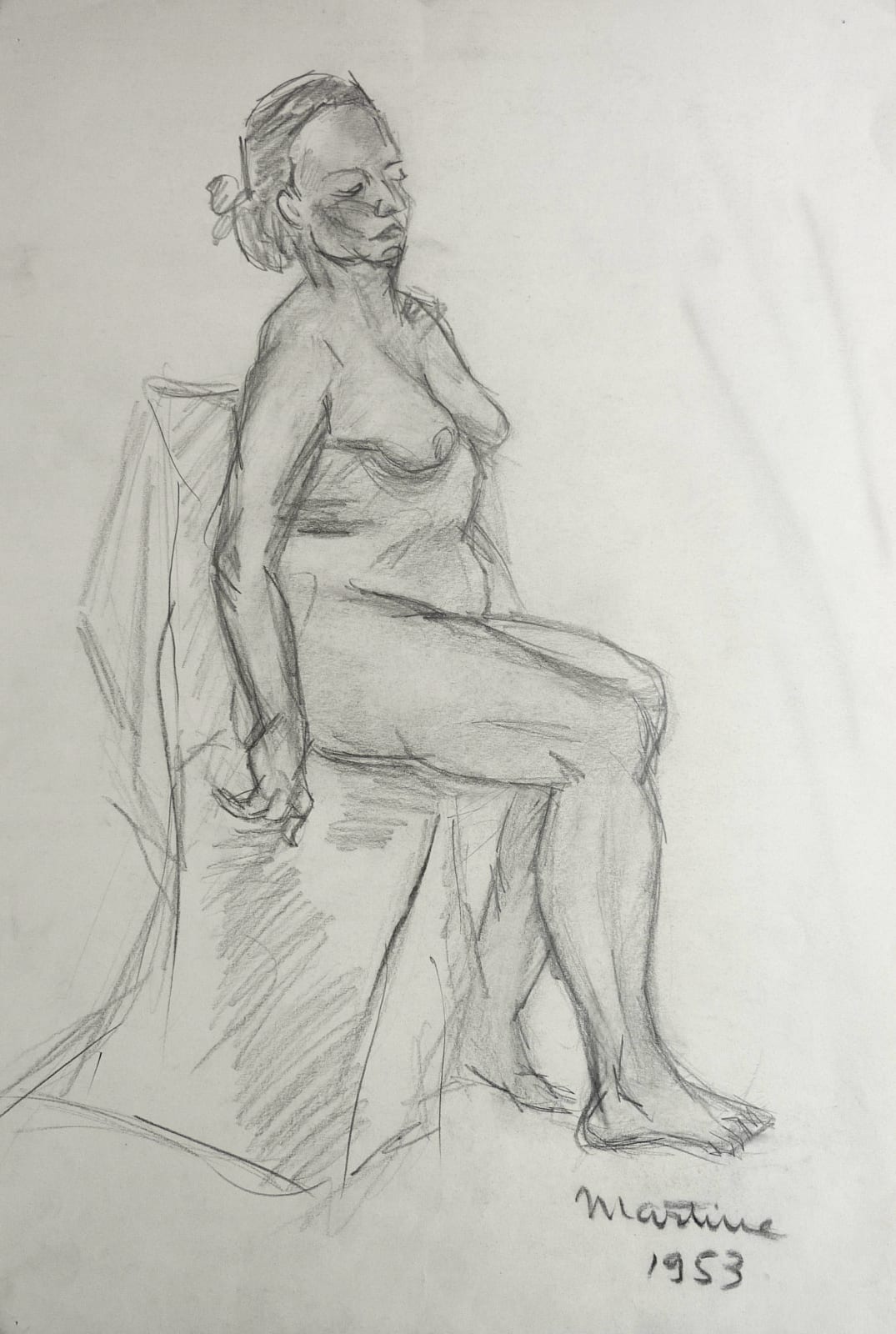 Martine Martine, Nu féminin assis L, 1953