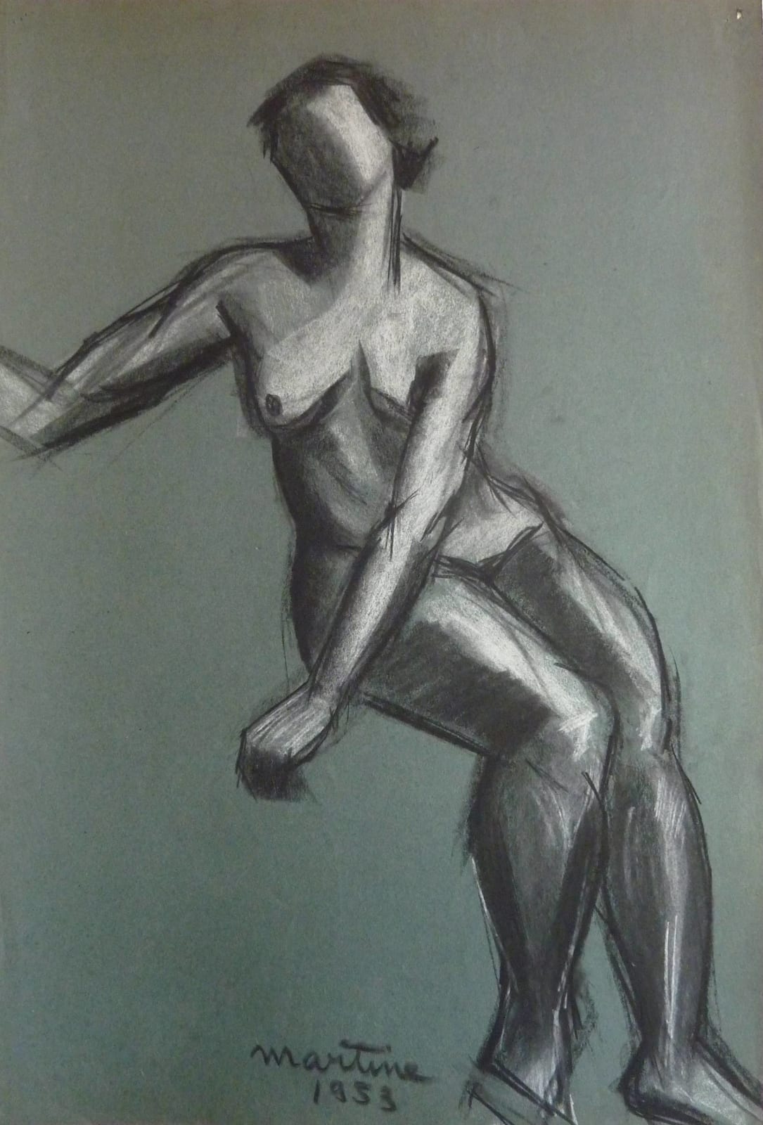 Martine Martine, Nu féminin assis LIX, 1953