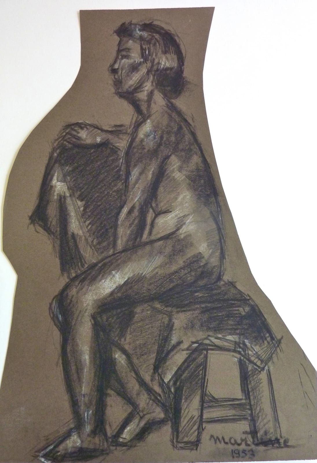 Martine Martine, Nu féminin assis LII, 1953