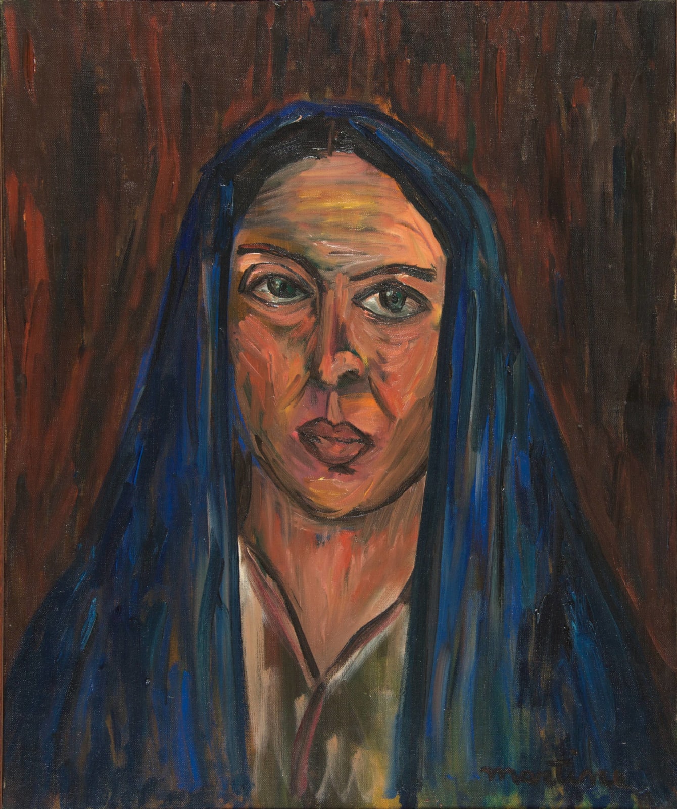 Martine Martine, Femme au voile bleu II, 1973